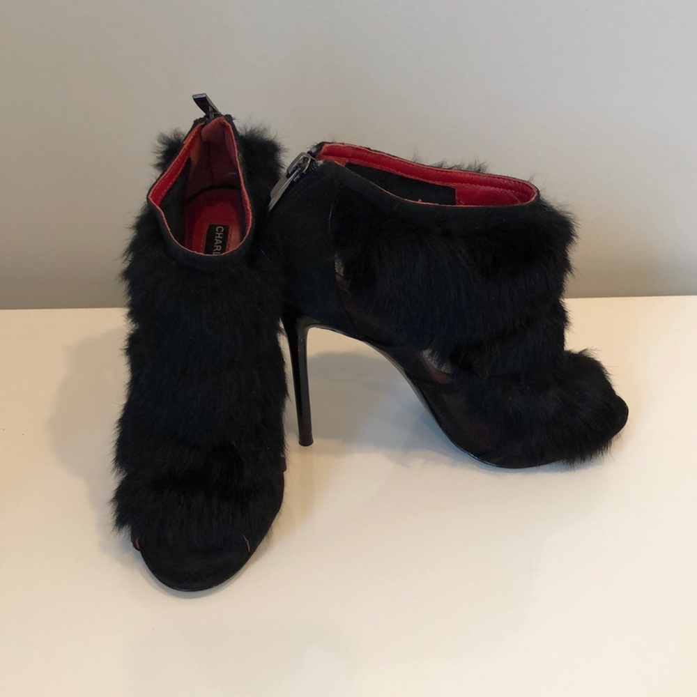 Charles jourdan fur booties